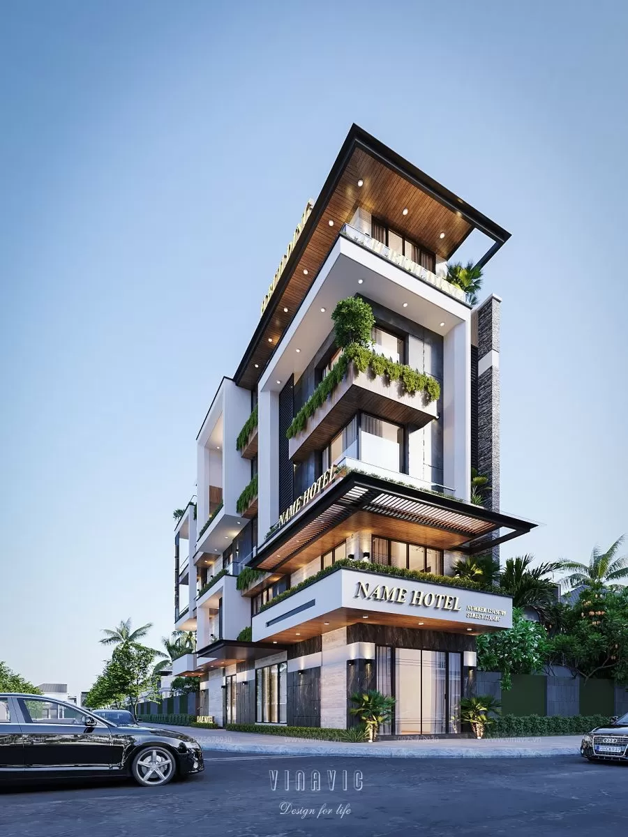 Mẫu thiết kế nhà kinh doanh khách sạn 5x10m có thang máy