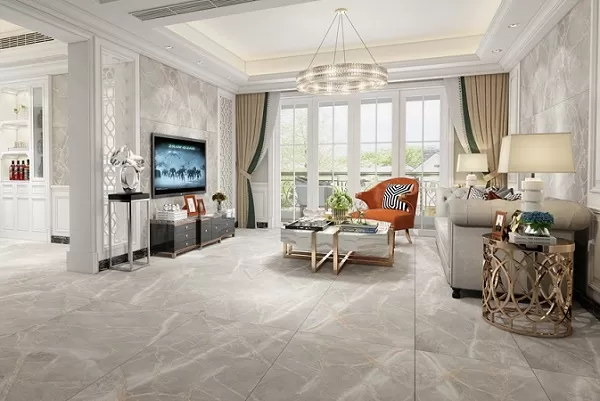 Phối màu gạch lát nền và gạch ốp tường đẹp mắt hài hòa mang lại không gian sống tuyệt vời