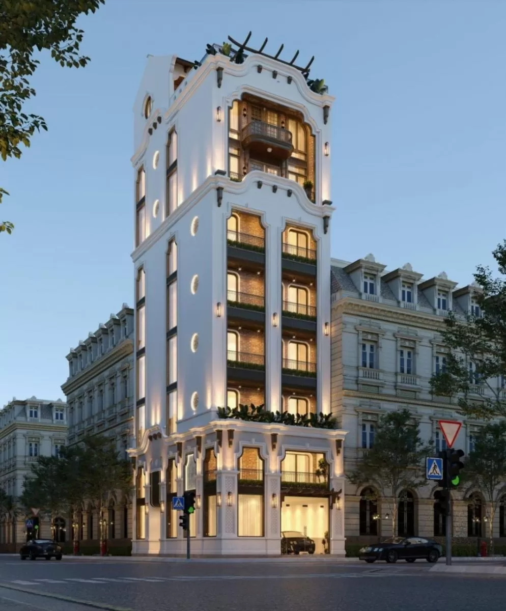 Thiết kế nhà ống 7 tầng 5x10m phong cách Indochine lạ mắt cuốn hút