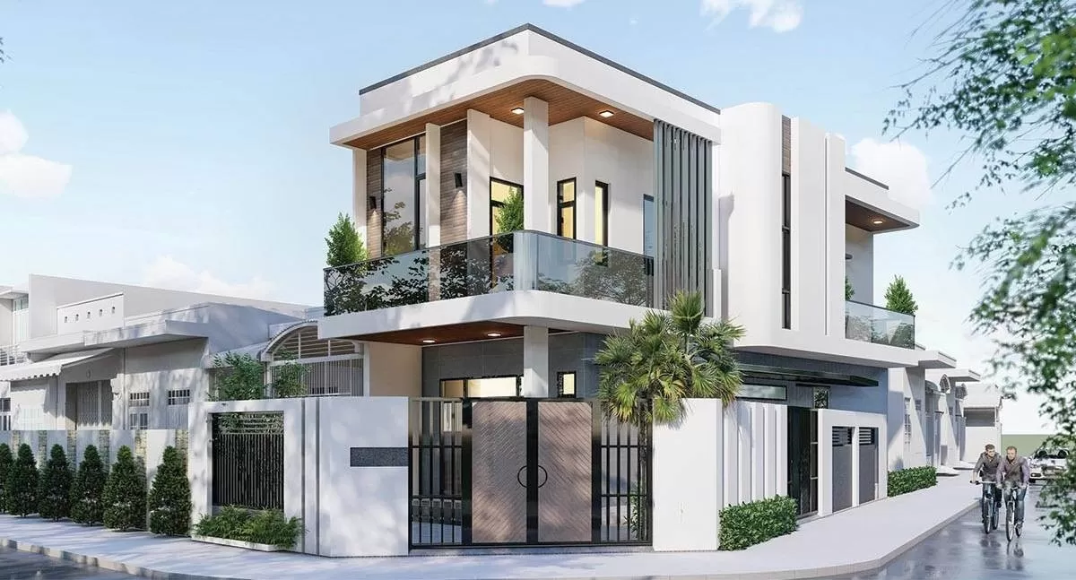 Mẫu nhà 2 tầng 80m2 ở nông thôn 2 mặt tiền