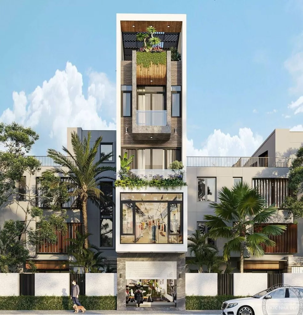 Nhà 4x15m có thang máy phong cách hiện đại sang trọng