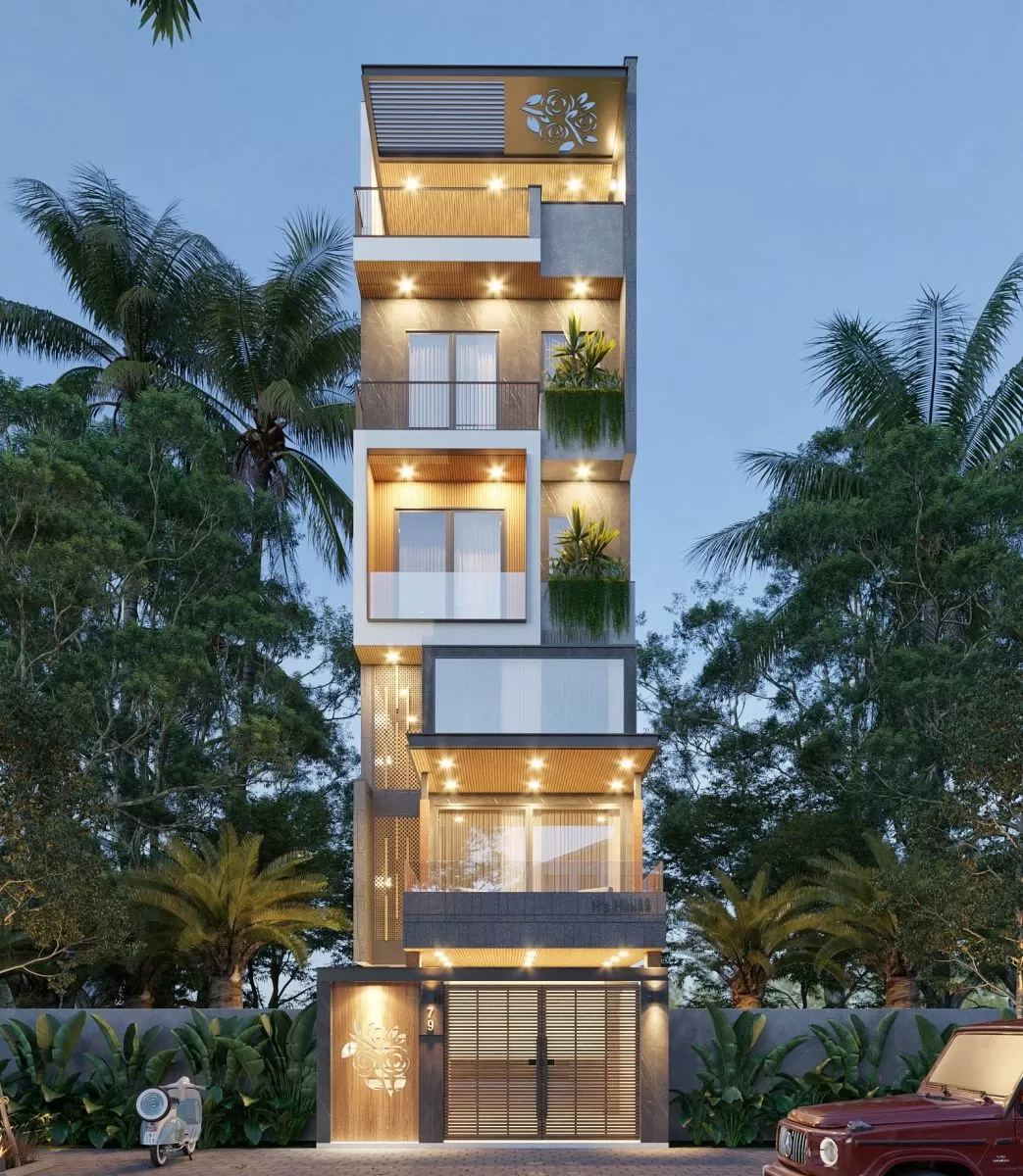 Thiết kế nhà 4x15m có thang máy bắt mắt cuốn hút