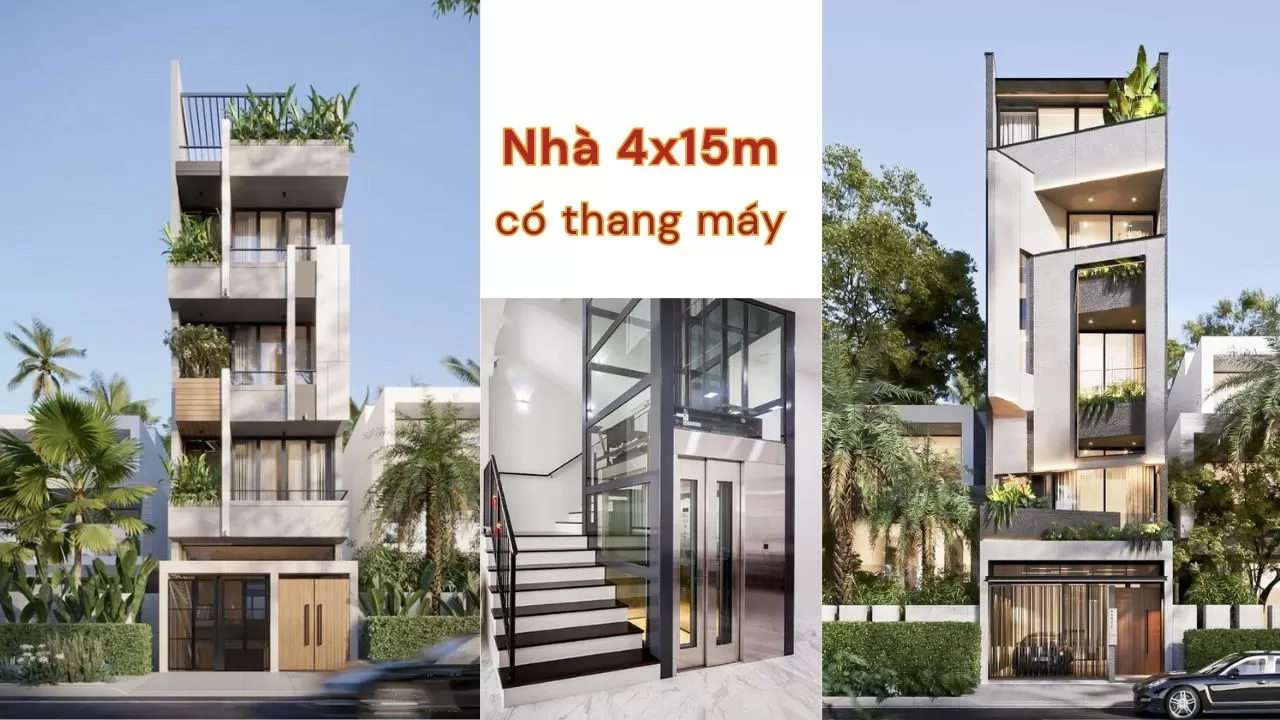 Những thiết kế nhà 4x15m có thang máy phù hợp xu hướng hiện nay
