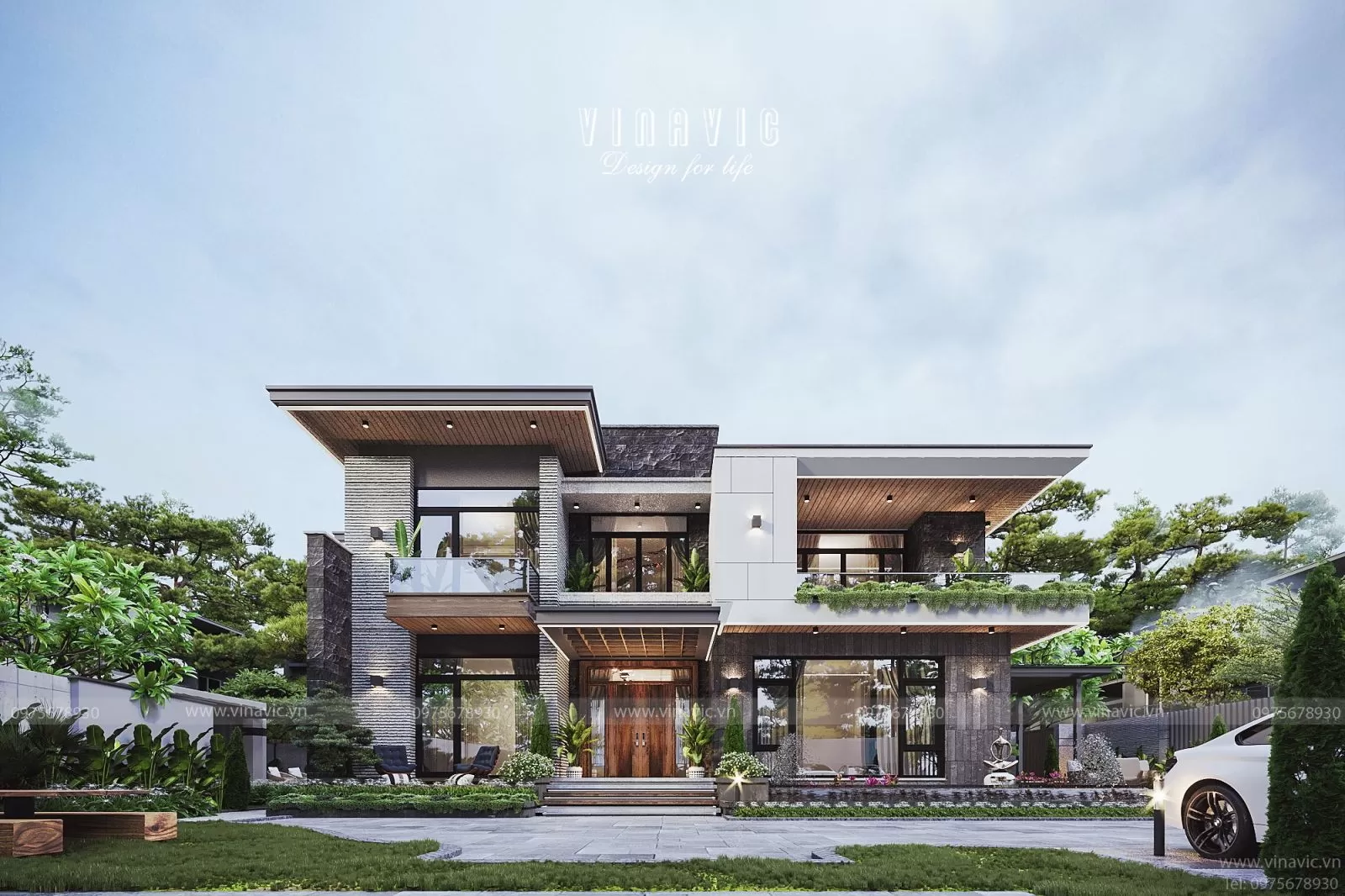 Biệt thự hiện đại nhà vườn 2 tầng 200m2 đẹp mắt ấn tượng