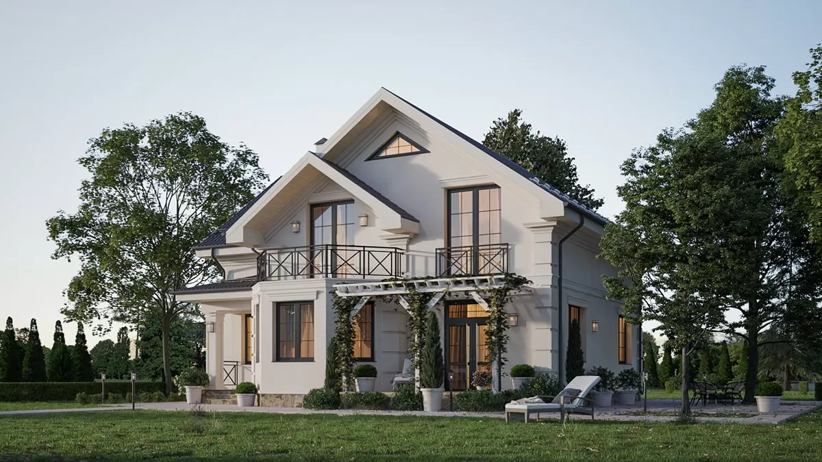 Biệt thự nhà vườn mái thái 2 tầng đẹp xinh xắn