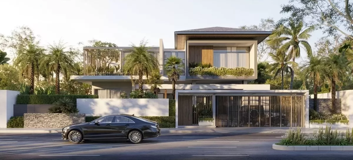 Mẫu biệt thự nhà vườn 2 tầng hiện đại 120m2 4 phòng ngủ