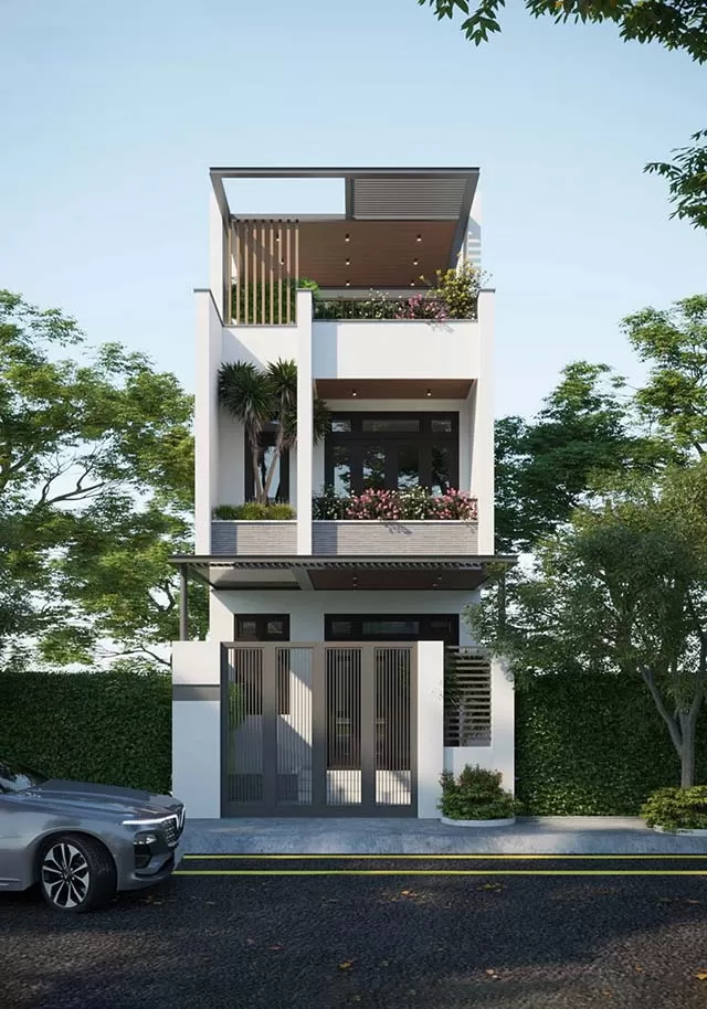 Mẫu nhà 90m2 3 tầng sở hữu nhiều phong cách kiến trúc
