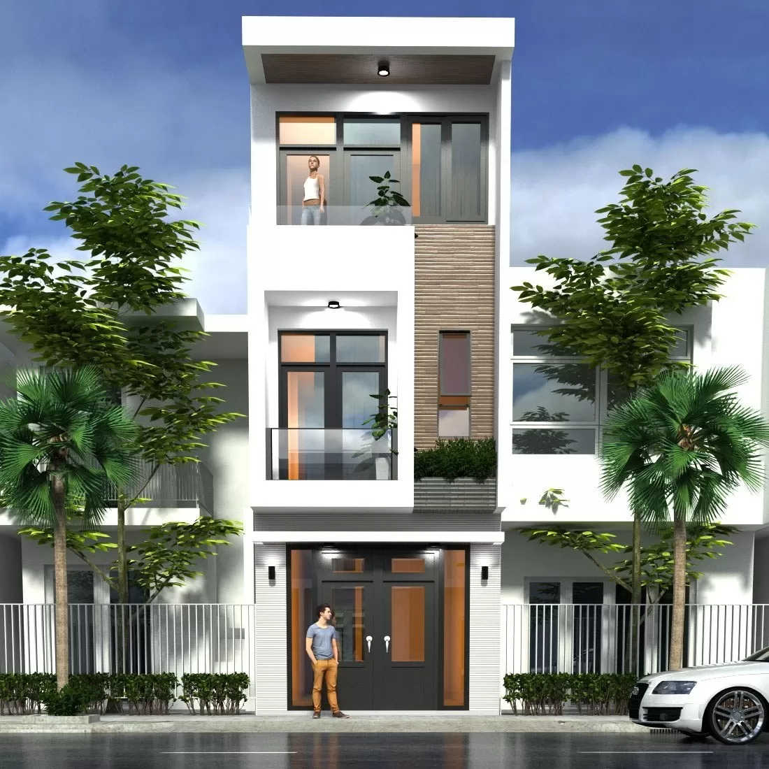 Thiết kế nhà 3 tầng 90m2 chi phí thấp