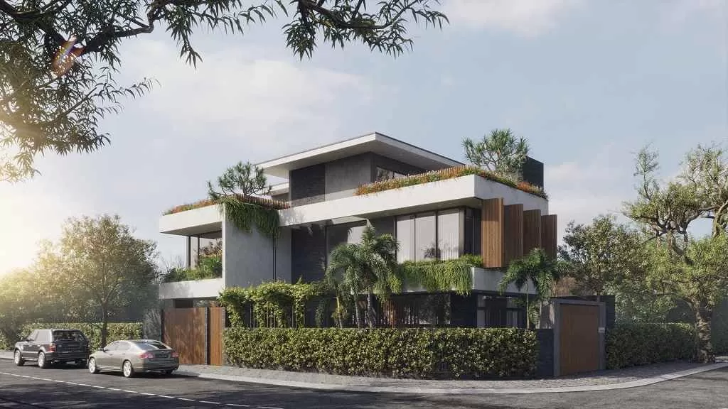 Biệt thự nhà vườn 3 tầng hiện đại 2 mặt tiền sang trọng