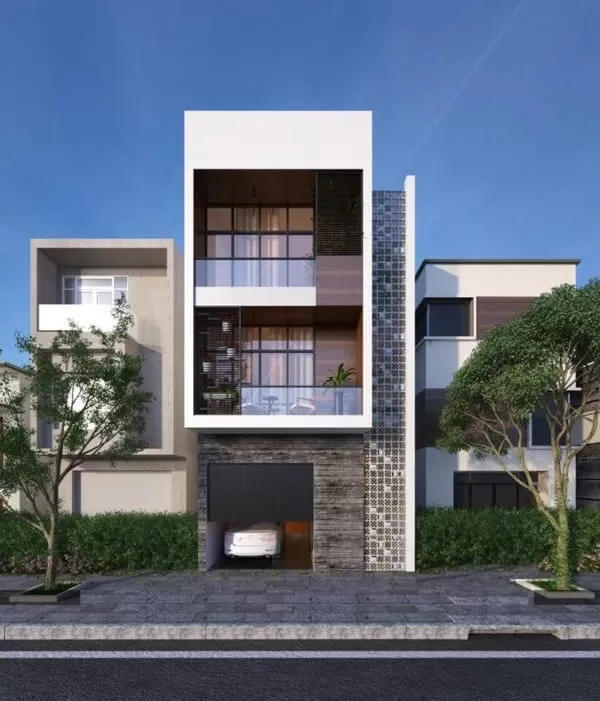 Mẫu nhà phố 3 tầng 5x16m có gara