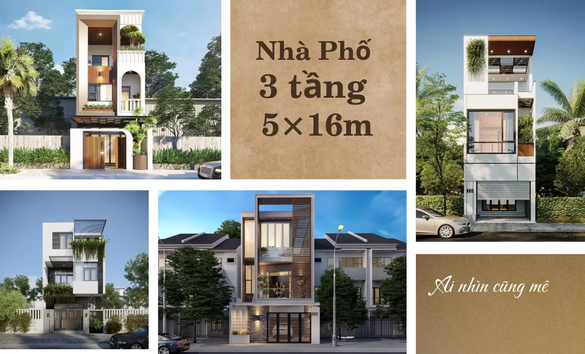 Mẫu thiết kế nhà 3 tầng 5x16m là một trong những kiểu nhà được ưa chuộng nhất hiện nay. 