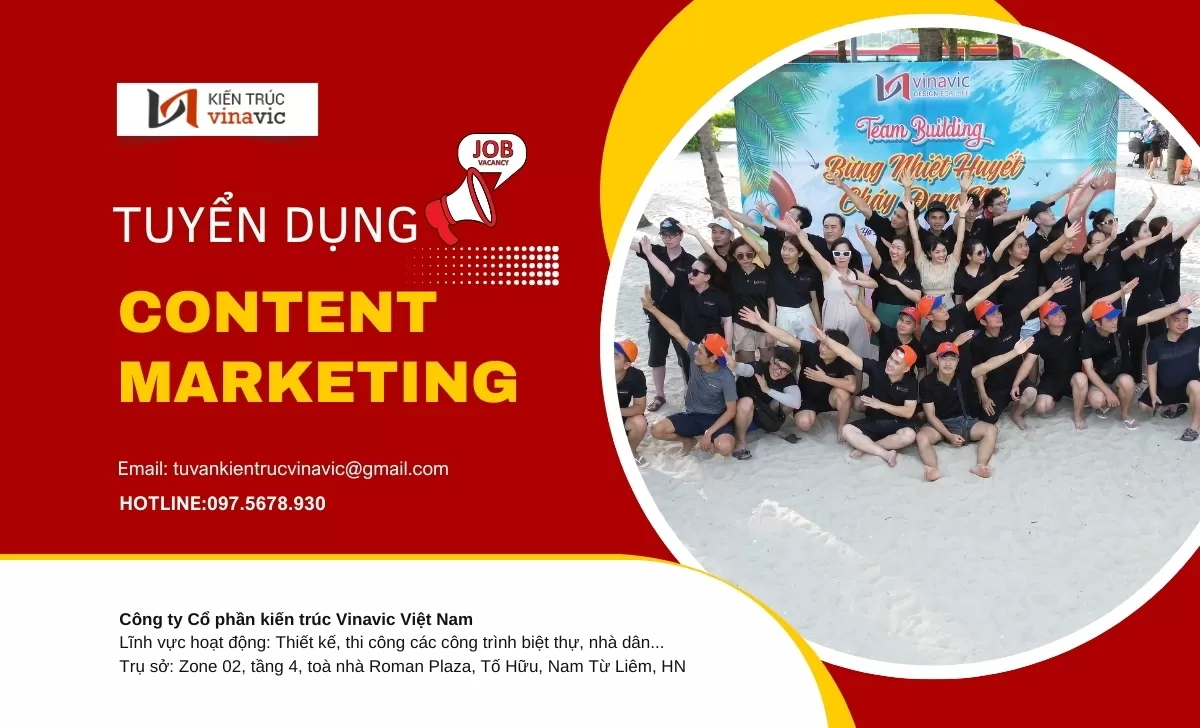 Tuyển dụng Content Marketing - Kiến trúc Vinavic