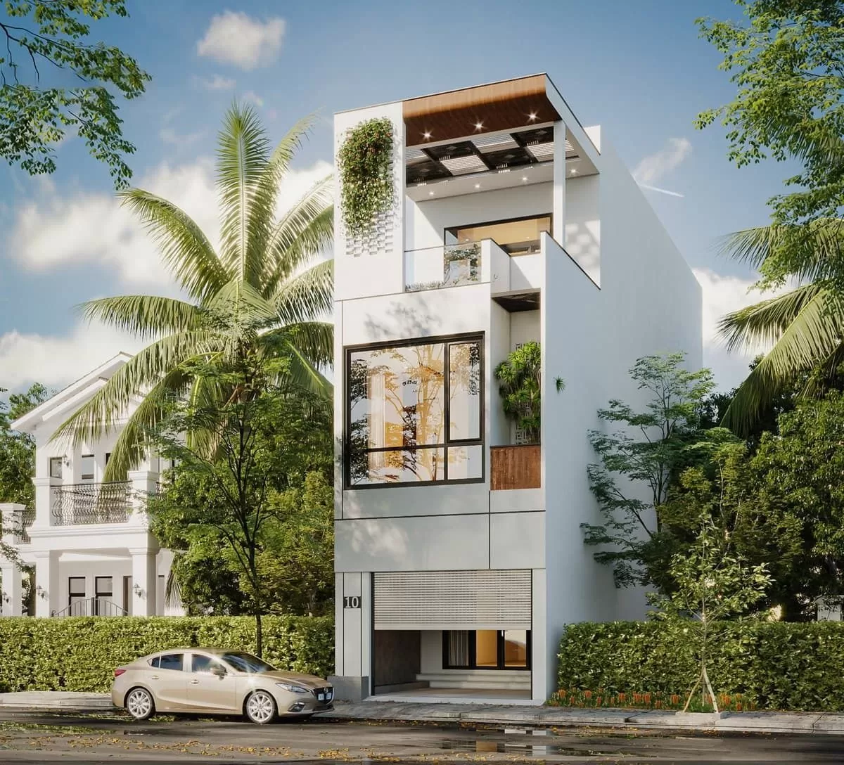 Màu sắc sáng chủ đạo của ngôi nhà làm tôn lên phong cách thiết kế.