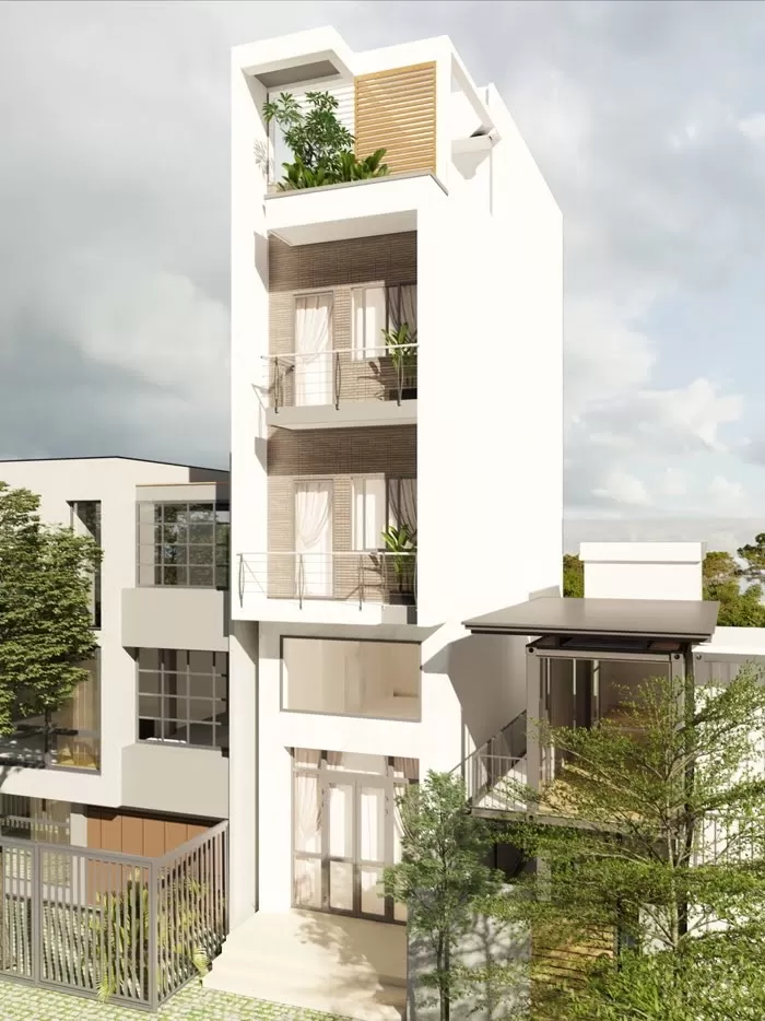 Thiết kế nhà 4x20 có gara theo phong cách hiện đại