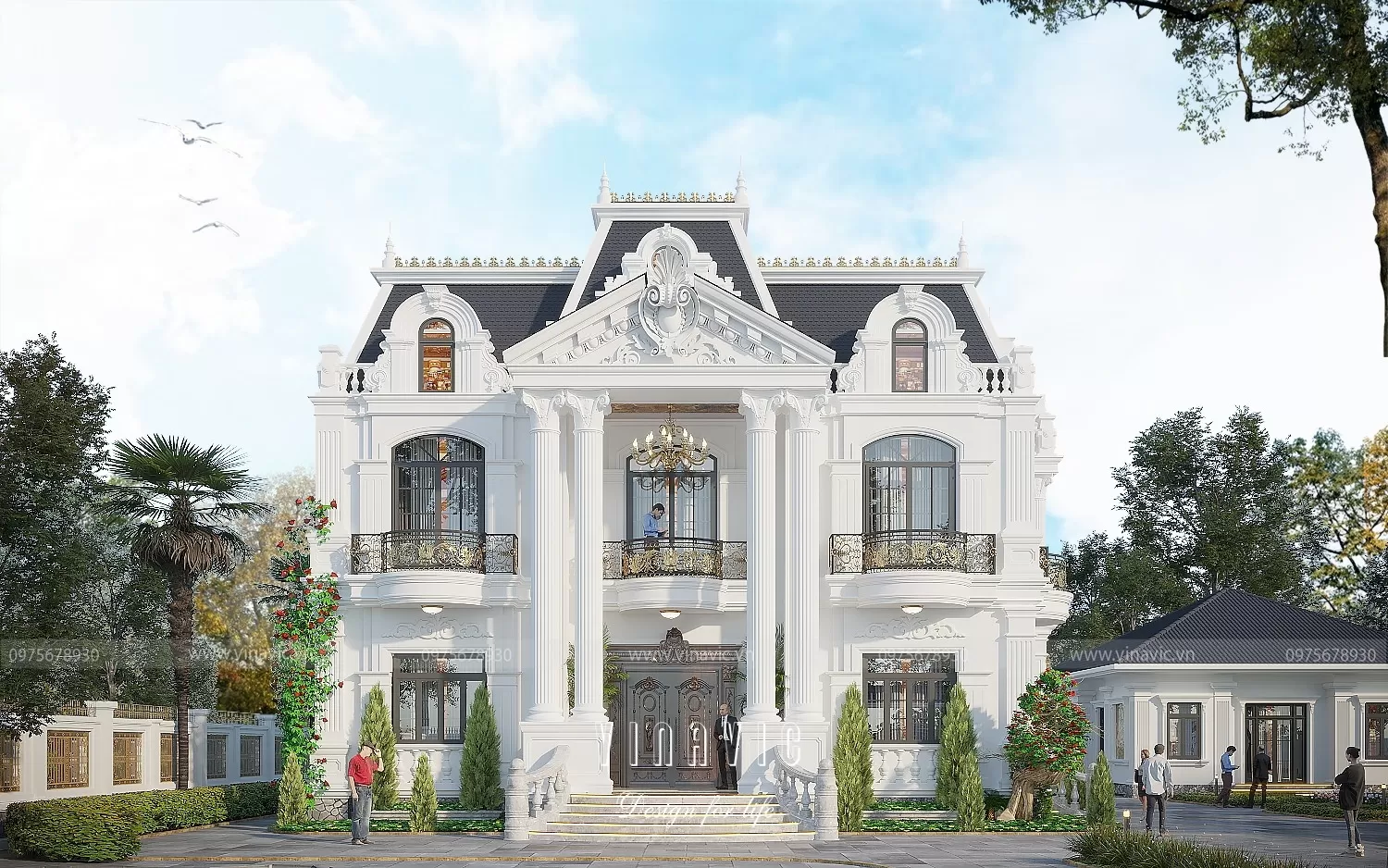 99+ mẫu biệt thự 2 tầng Tân Cổ Điển kiểu Pháp vạn người mê