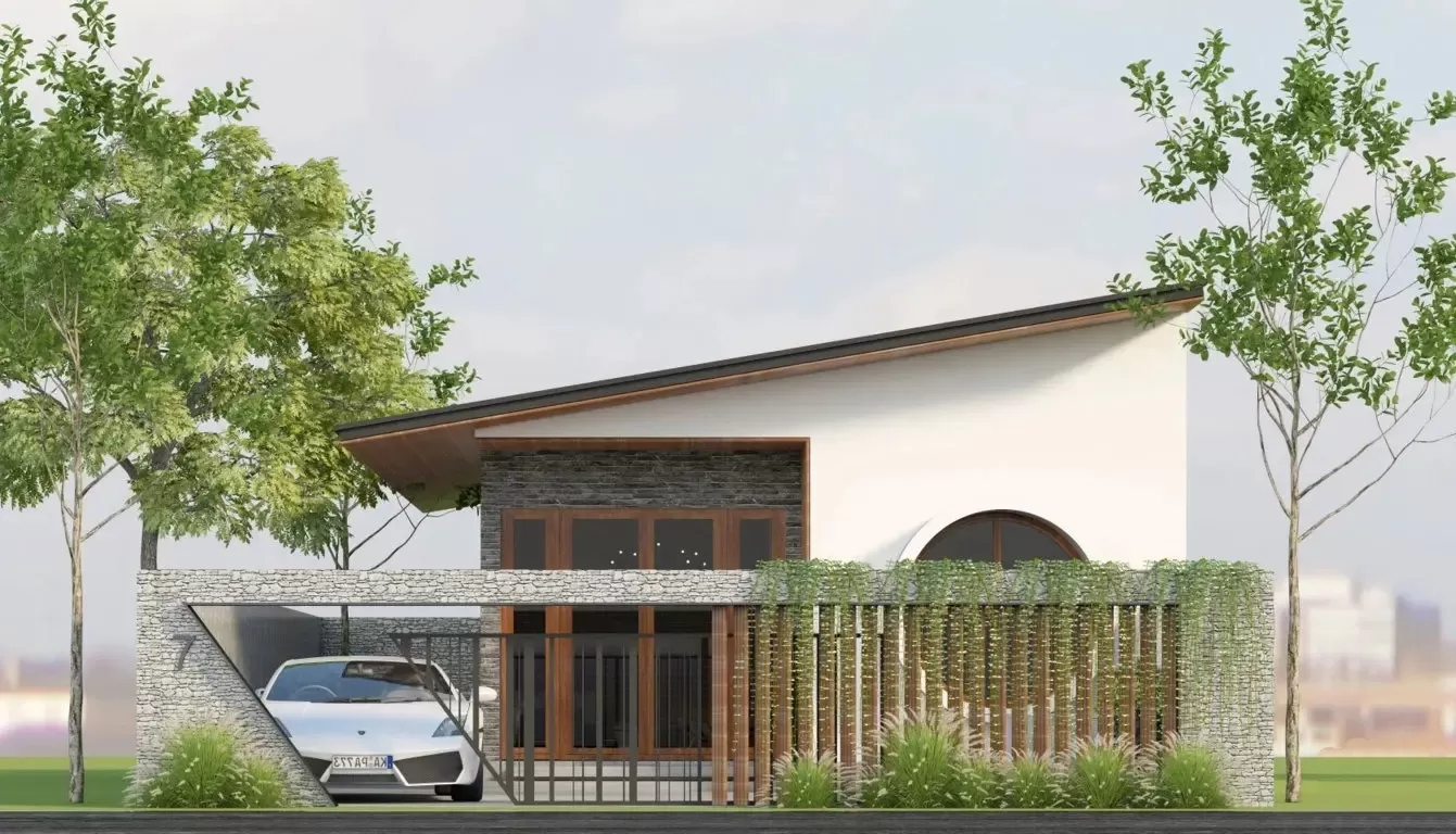 Mẫu nhà cấp 4 ở nông thôn mái tôn