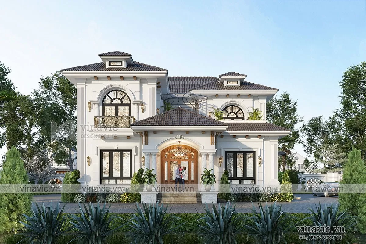 Mẫu nhà mái nhật 2 tầng tân cổ điển