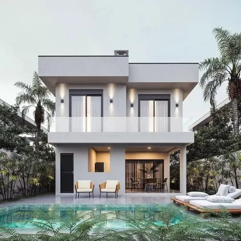 mẫu nhà 2 tầng mái bằng 7x10m