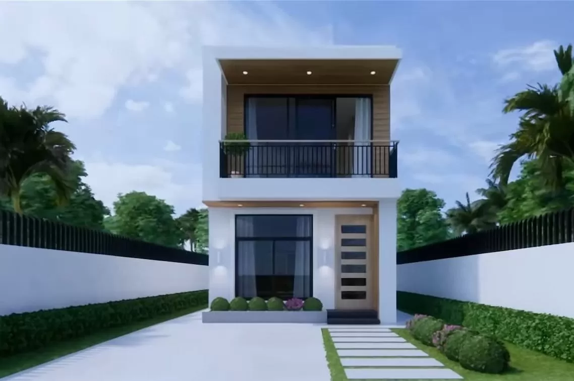 Mẫu nhà mái bằng 7x10m 2 tầng đơn giản