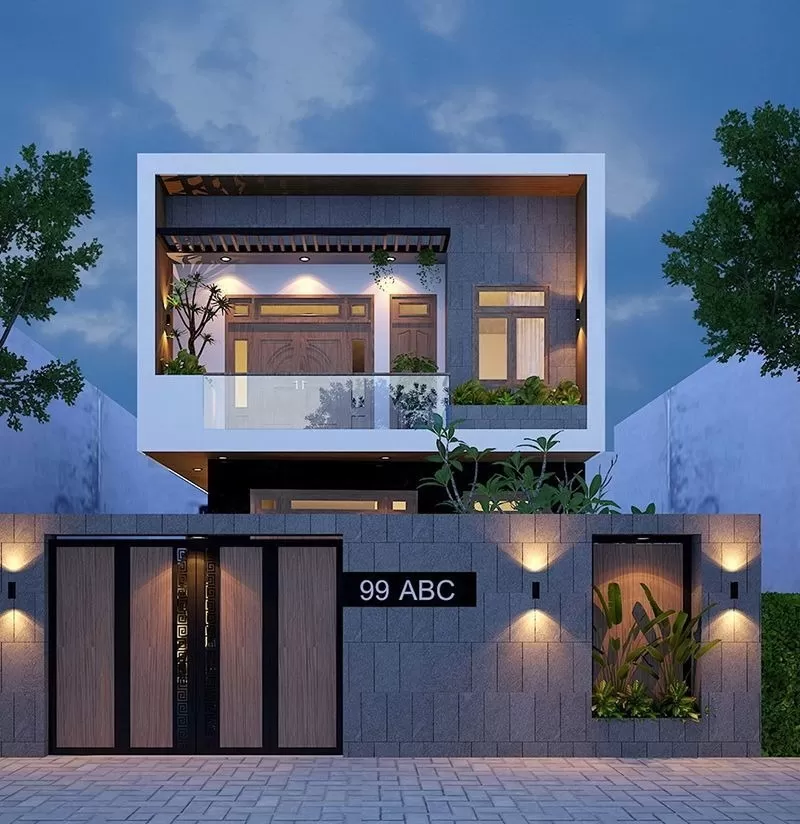 Mẫu nhà 2 tầng mái bằng 7x10m đẹp