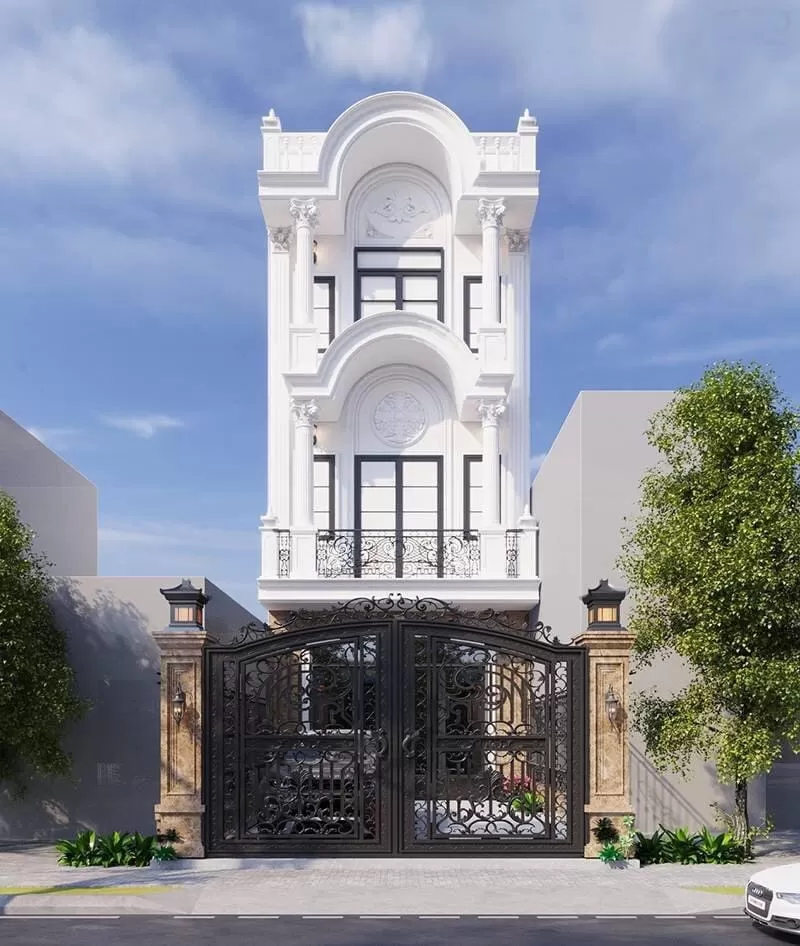 Mẫu nhà ống kiểu pháp 4 phòng ngủ hiện đại