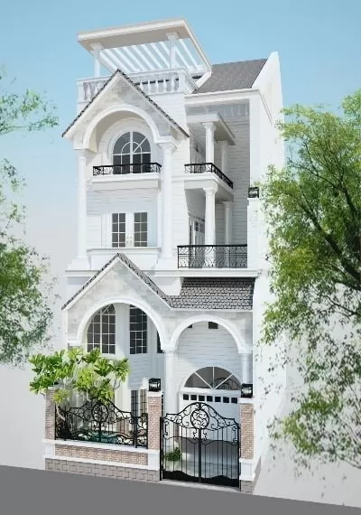 Mẫu nhà kiểu Pháp cổ điển 8x20m