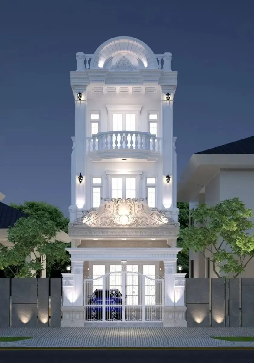 Mẫu nhà ống kiểu pháp 5 phòng ngủ tiện nghi