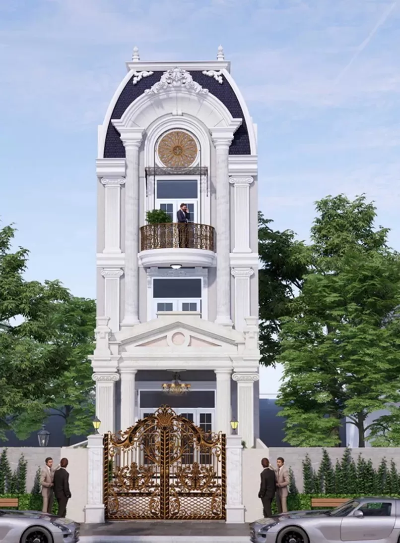 Mẫu nhà ống kiểu pháp 3 tầng mái Mansard
