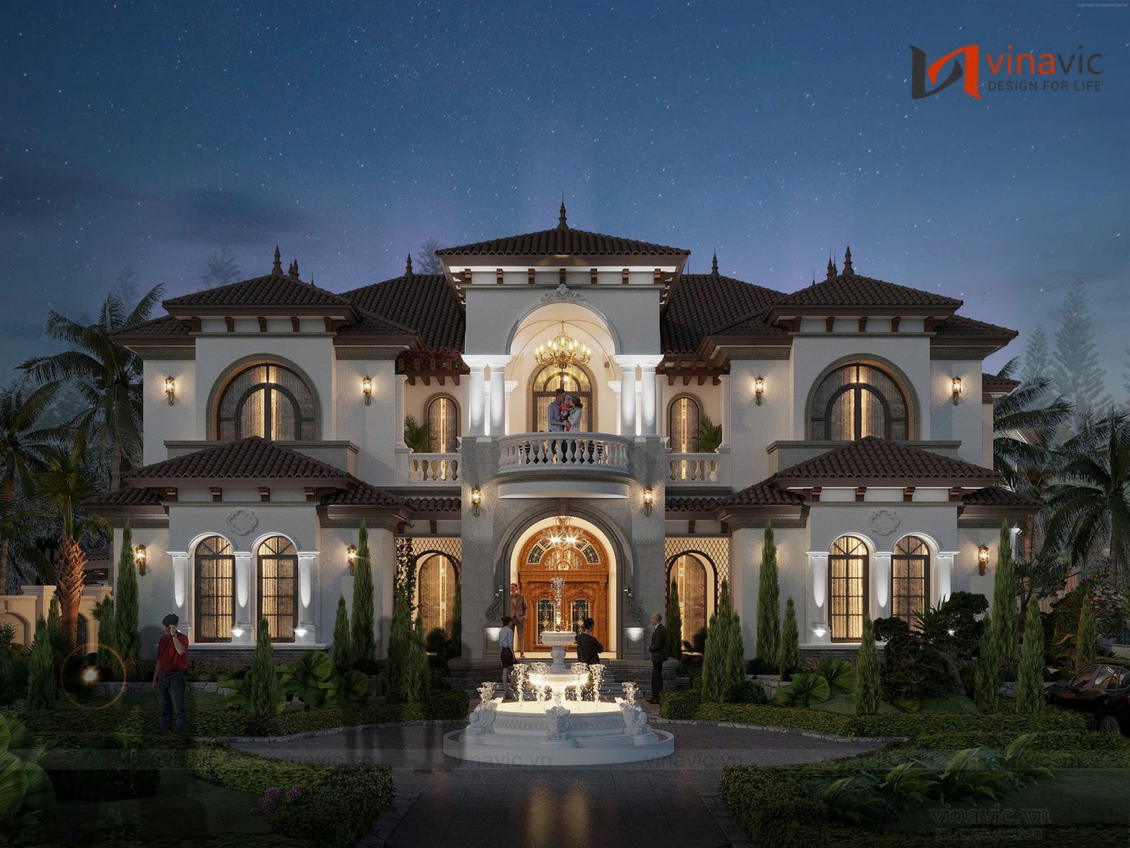 Mẫu biệt thự 2 tầng 1 hầm phong cách Địa Trung Hải 15x25m BT2362