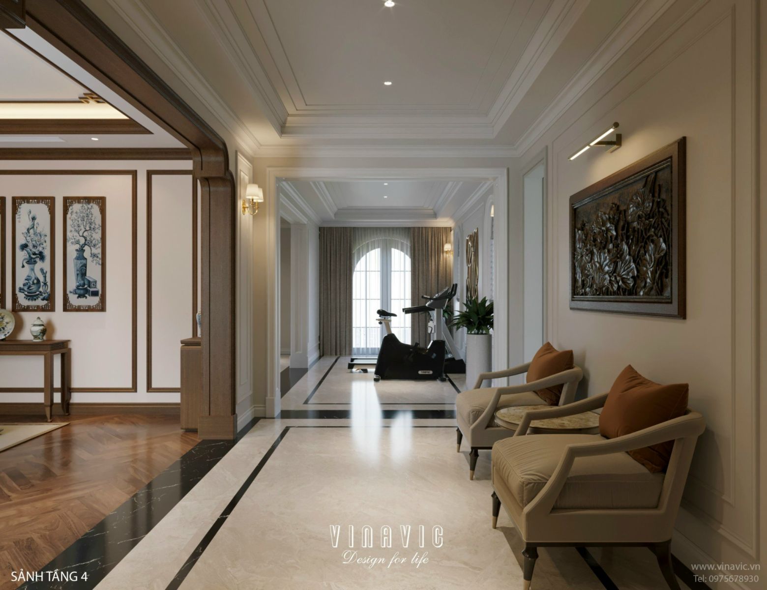 Thiết kế nội thất biệt thự 4 tầng 15m x 10m (CĐT: Mrs Linh- Lào Cai) NT2331