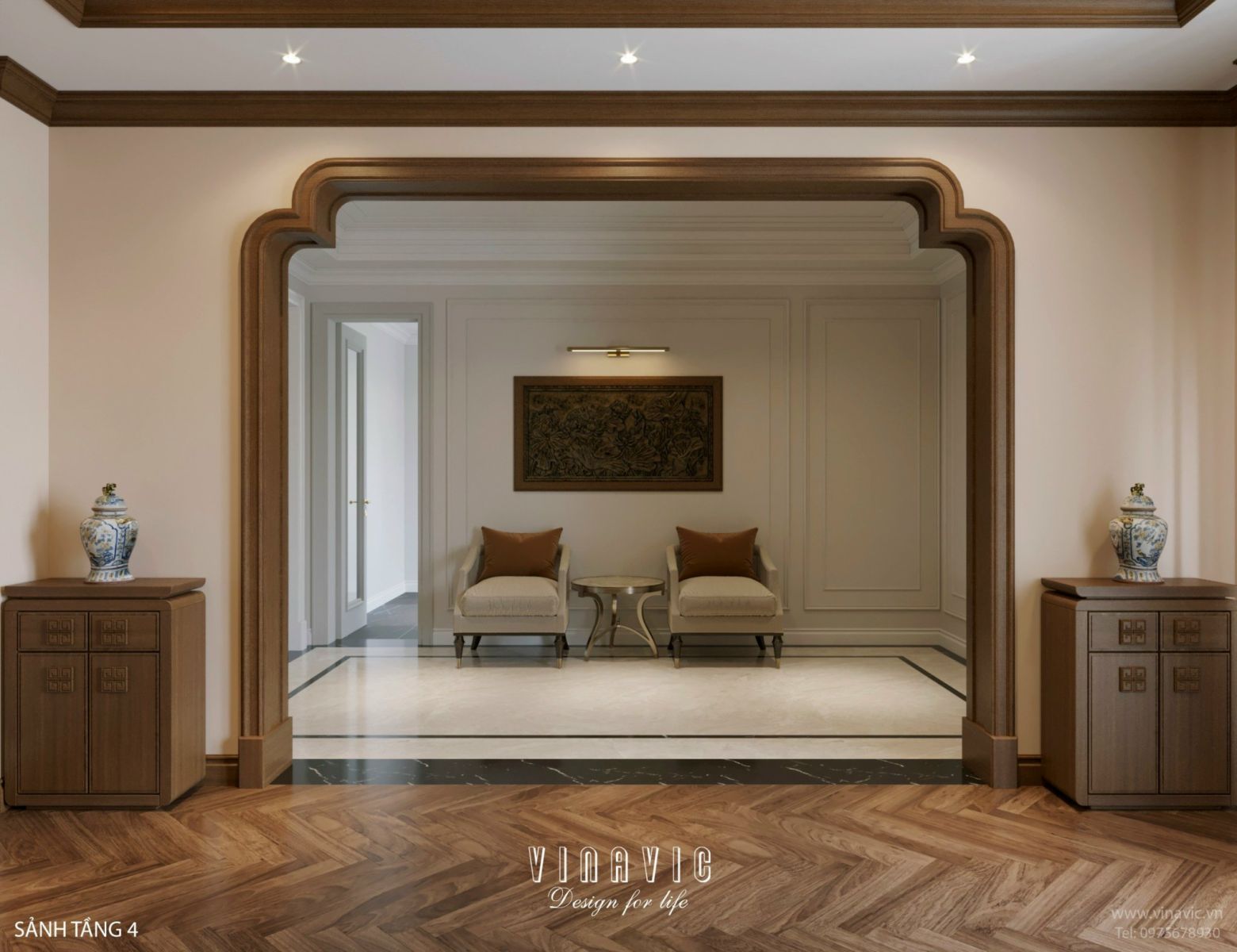 Thiết kế nội thất biệt thự 4 tầng 15m x 10m (CĐT: Mrs Linh- Lào Cai) NT2331