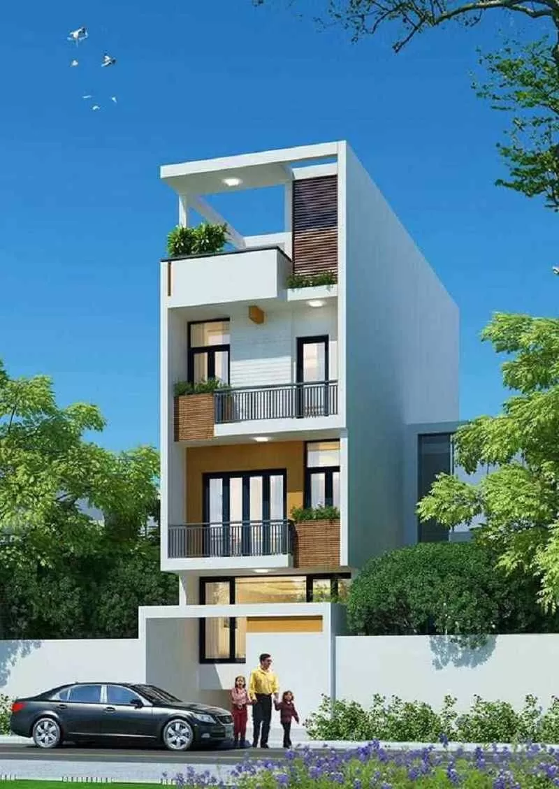 Mẫu nhà đẹp 4 tầng 4x16m có gara