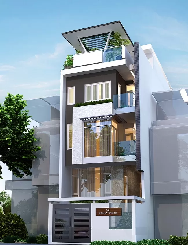 Mẫu nhà đẹp 4 tầng 4x16m có thang máy