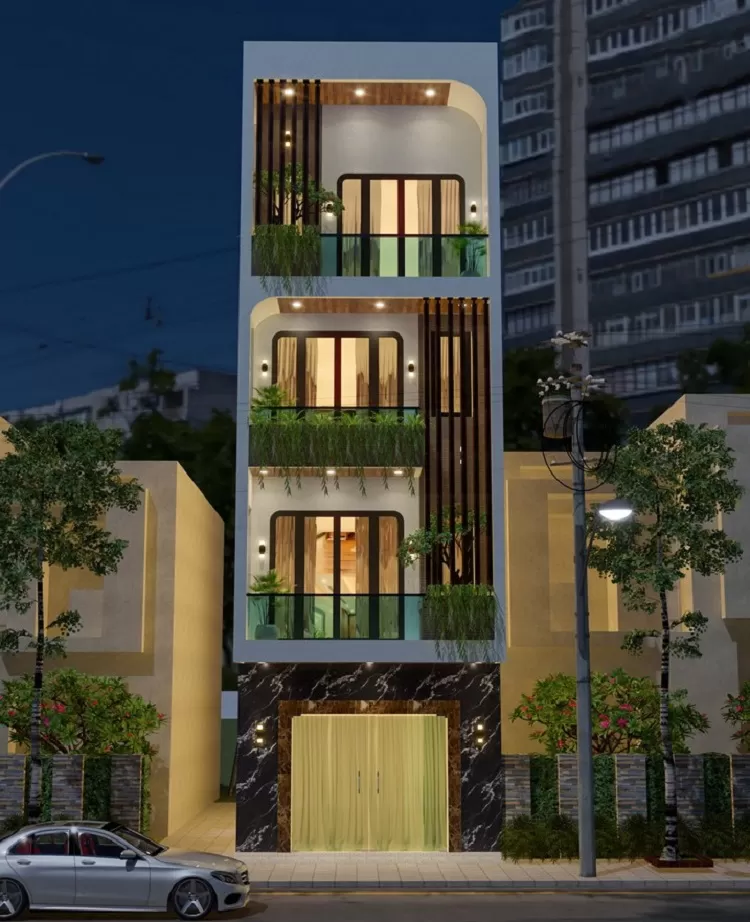 Mẫu thiết kế thi công nhà phố đẹp 4 tầng 4x16m đẹp hiện đại