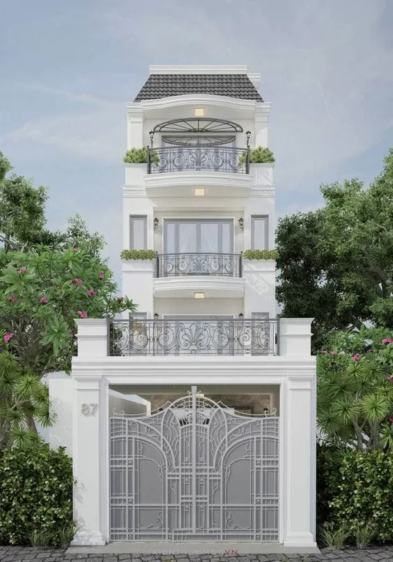 Mẫu nhà đẹp 4 tầng 4x16m tân cổ điển