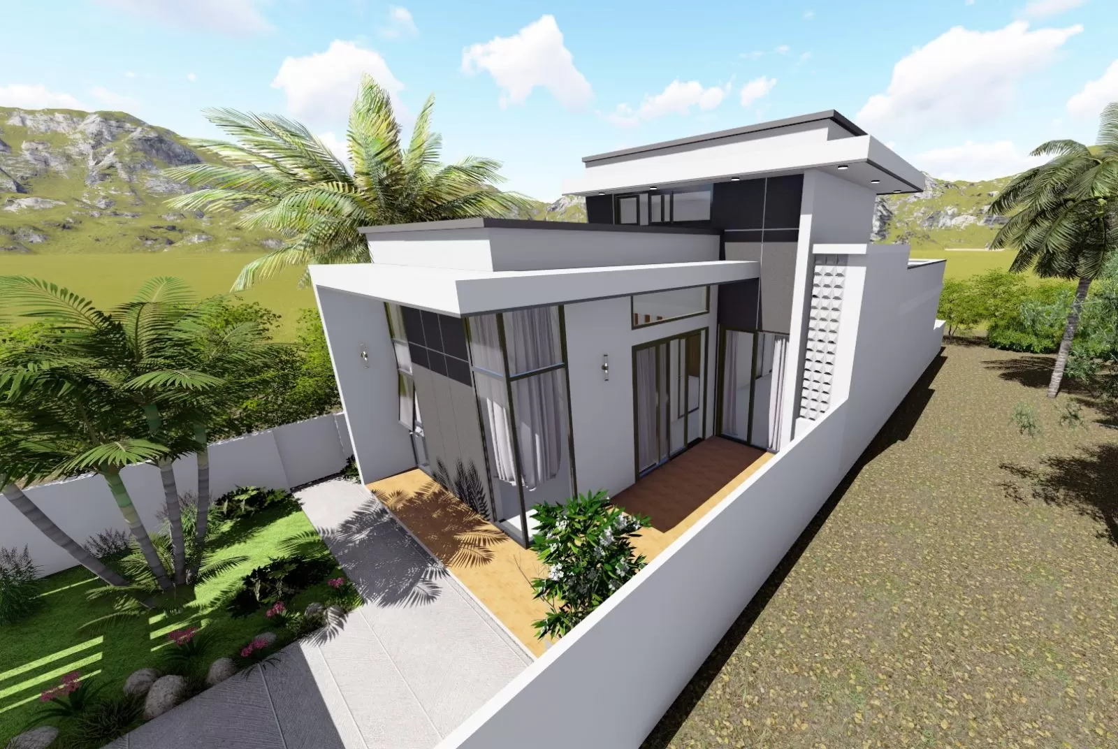 Mẫu nhà cấp 4 đẹp nông thôn phong cách hiện đại