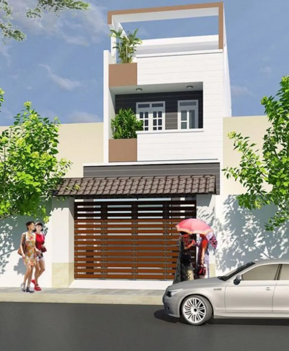 Nhà 2 tầng 1 tum mặt tiền 4m x 21m