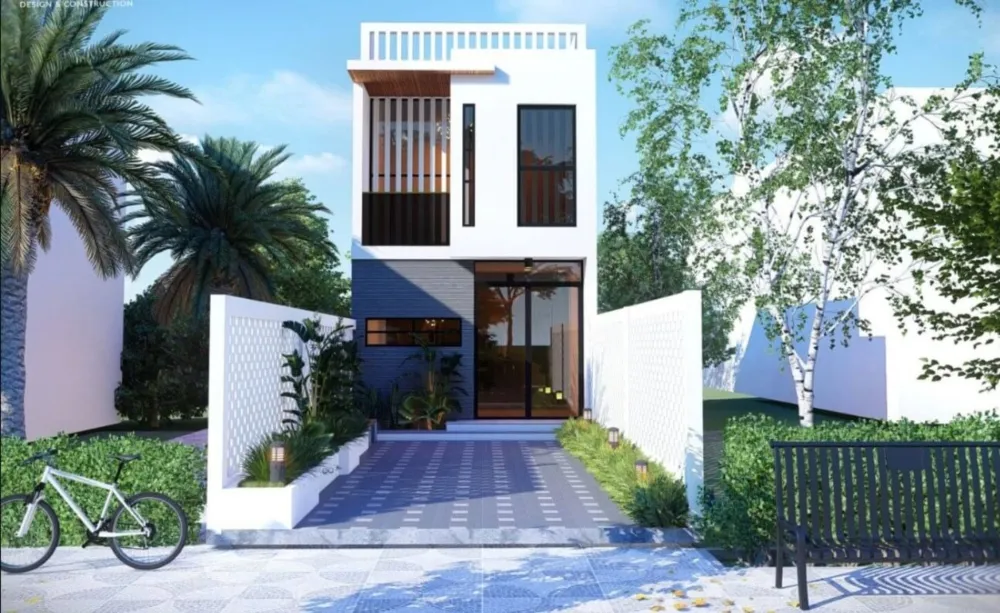 Thiết kế nhà 2 tầng 4m hiện đại