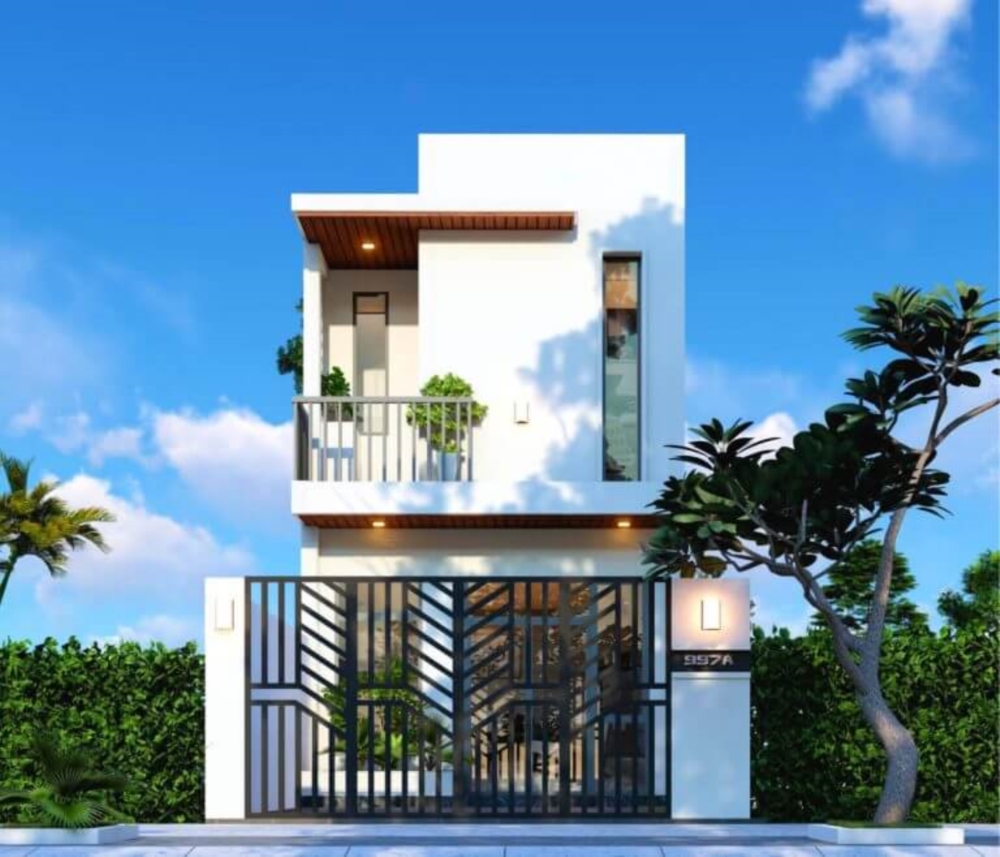 Mẫu nhà 2 tầng mặt tiền 4m sâu 16m hiện đại