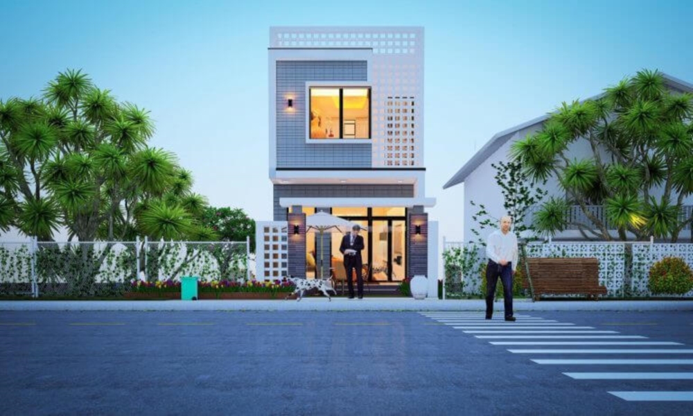 Mẫu nhà 2 tầng mặt tiền 4m x 17m