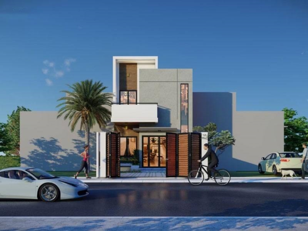 Kiểu nhà 2 tầng đẹp mặt tiền 4x17m