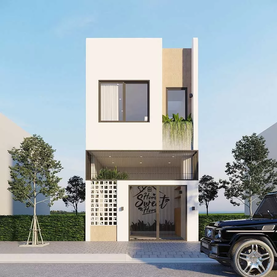 Tính diện tích xây dựng nhà 1 trệt 1 lầu 4x12m là 144m2