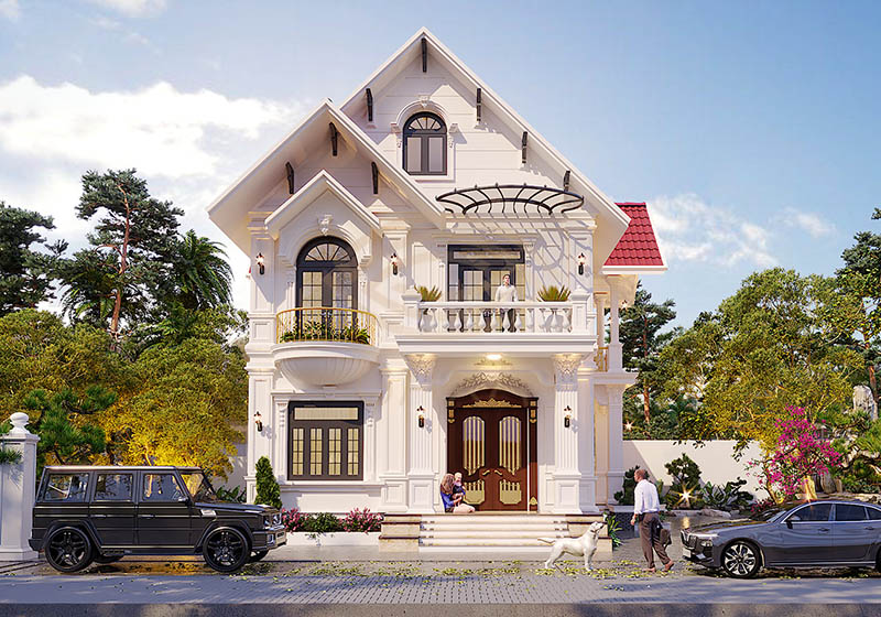 Mẫu biệt thự 2 tầng mini mái Thái sang trọng