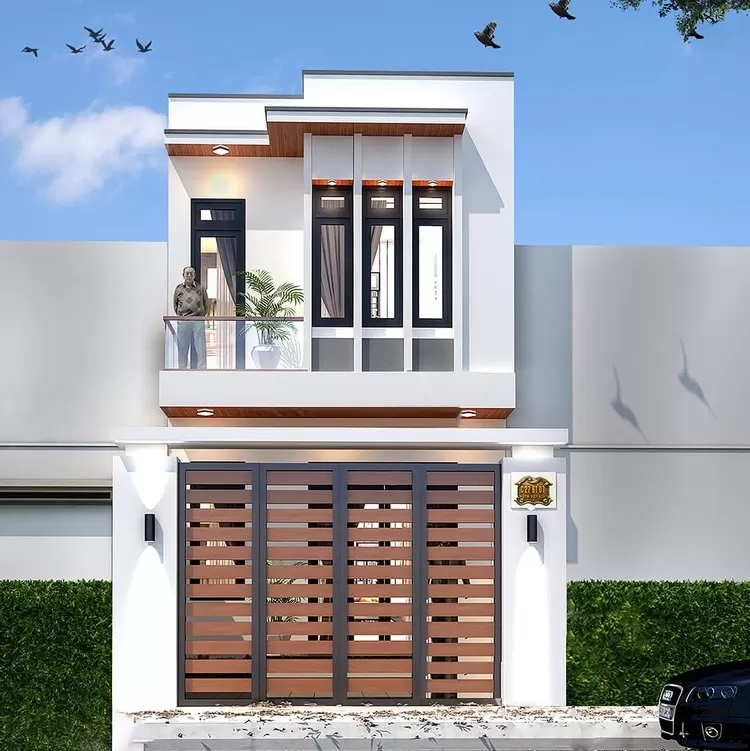 Mẫu nhà ống 2 tầng mặt tiền 4m đẹp ở nông thôn