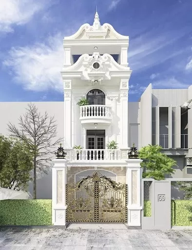  Mẫu nhà ống 2 tầng kiểu Pháp