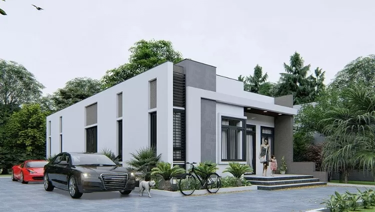 Diện tích sàn xây dựng nhà cấp 4 100m2 mái BTCT là 190m2