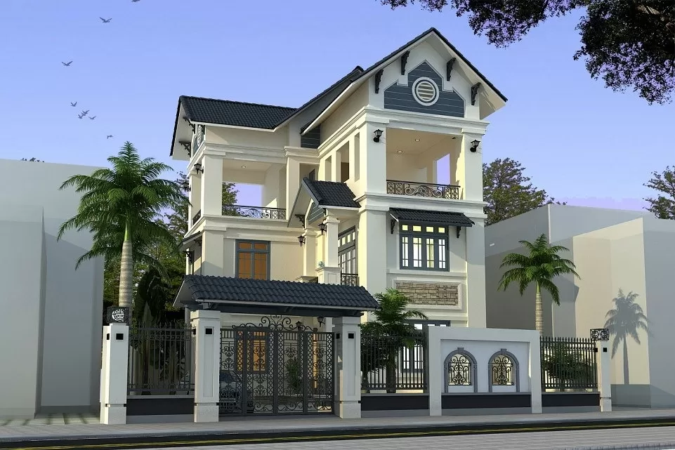 Không gian thoáng với nhà chữ L 3 tầng 80m2