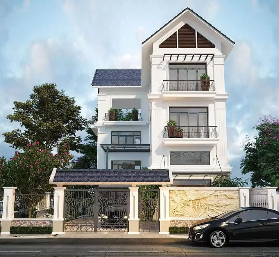 Mẫu thiết kế đẹp cho nhà chữ L 3 tầng 80m2