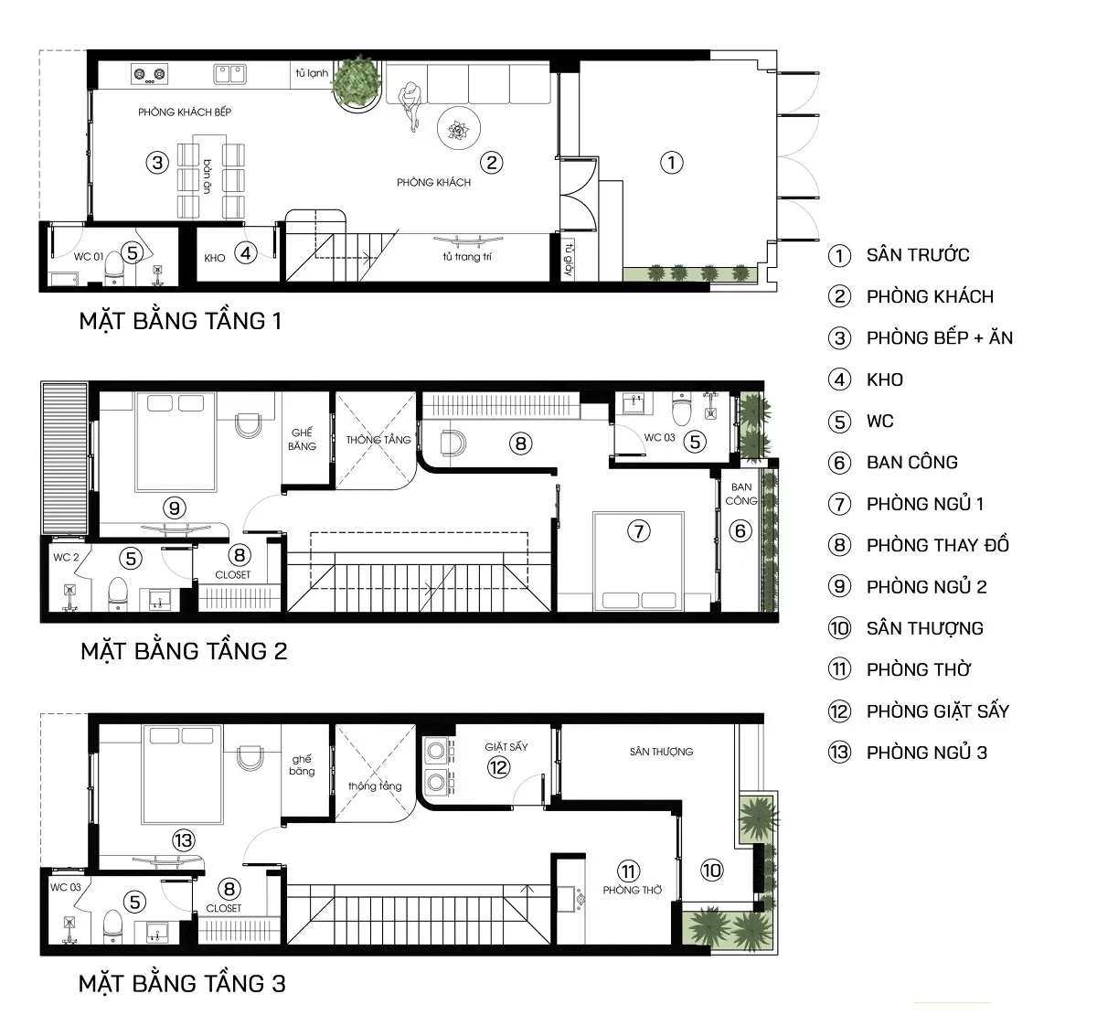 Bản vẽ mặt bằng mẫu nhà ống đẹp 3 tầng 4m