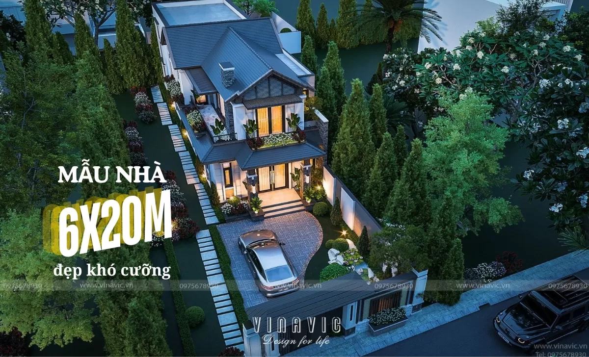 BST Mẫu thiết kế nhà 6x20m đẹp tối ưu chi phí, khó rời mắt